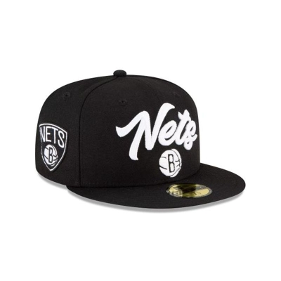 Black Brooklyn Nets Hat - New Era NBA NBA Draft Alternate 59FIFTY Fitted Caps USA5038249